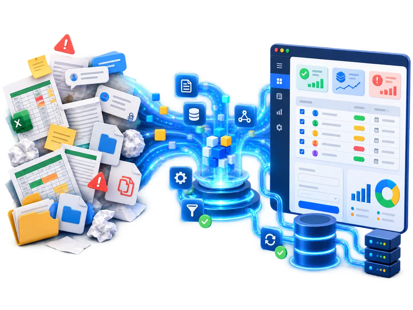 Proses data manual yang berubah menjadi dashboard terstruktur